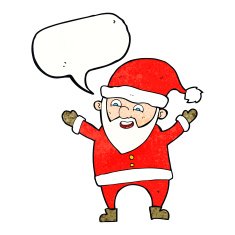 cartoon santa claus with speech bubble N204