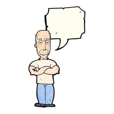 cartoon angry man with mustache speech bubble N11