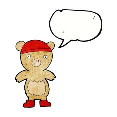 cartoon teddy bear with speech bubble N121