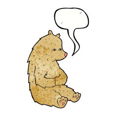 cute cartoon bear with speech bubble N3