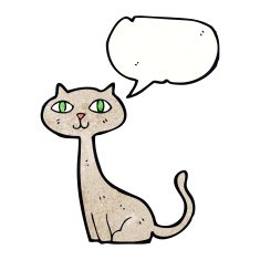 cartoon cat with speech bubble N43