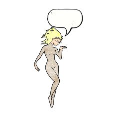 cartoon future space woman with speech bubble N10