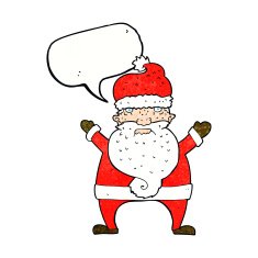 cartoon ugly santa claus with speech bubble N11