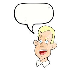 cartoon male face with speech bubble N21