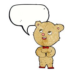 cartoon cute teddy bear with speech bubble N45