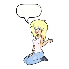 cartoon pretty girl waving with speech bubble N30