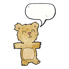 cartoon cute teddy bear with speech bubble N48