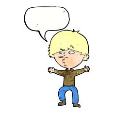 cartoon suspicious man with speech bubble N41