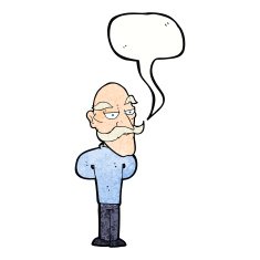 cartoon old man with mustache speech bubble N31