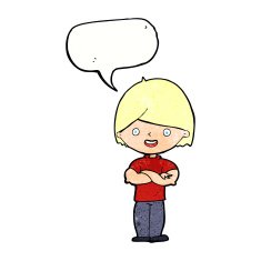 cartoon man with crossed arms speech bubble N31