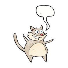funny cartoon cat with speech bubble N11