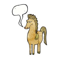cartoon horse with speech bubble N38
