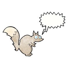 funny startled squirrel cartoon with speech bubble N9