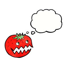cartoon tomato with speech bubble N49