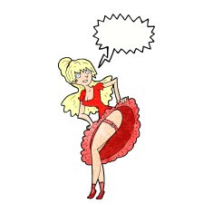 cartoon flamenco dancer with speech bubble N11