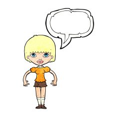 cartoon girl with speech bubble N21