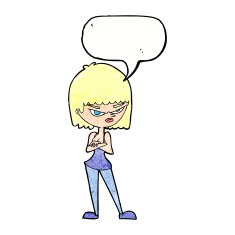 cartoon angry woman with speech bubble N21