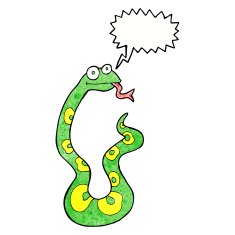 cartoon snake with speech bubble N68