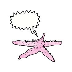 cartoon starfish with speech bubble N3