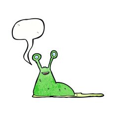 cartoon slug with speech bubble N17