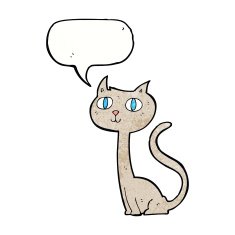 cartoon cat with speech bubble N44