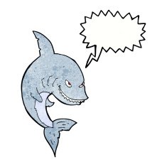 funny cartoon shark with speech bubble N31
