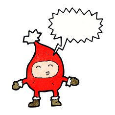 cartoon funny christmas character with speech bubble N9