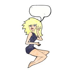 cartoon sexy woman with speech bubble N21