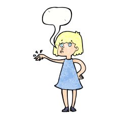 cartoon woman showing off engagement ring with speech bubble N11