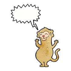 cartoon monkey with speech bubble N35