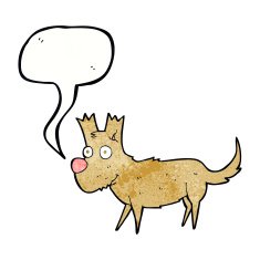 cartoon cute little dog with speech bubble N11