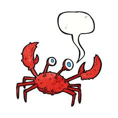 cartoon crab with speech bubble N11