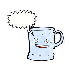cartoon mug with speech bubble N3