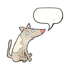 cartoon dog with speech bubble N14