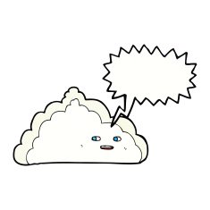 cartoon cloud with speech bubble N19
