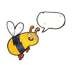 funny cartoon bee with speech bubble N19