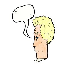 cartoon annoyed man with speech bubble N80