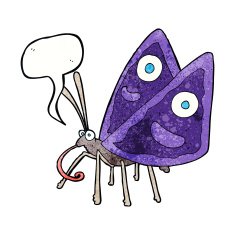 cartoon funny butterfly with speech bubble N11