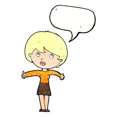 cartoon woman giving thumbs up with speech bubble N10