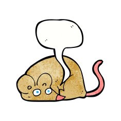 cartoon mouse with speech bubble N18