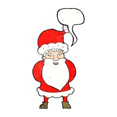 cartoon santa claus with speech bubble N205