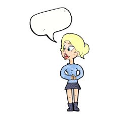 cartoon girl talking with speech bubble N11