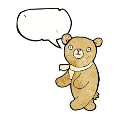 cute cartoon teddy bear with speech bubble N14