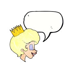 cartoon princess with speech bubble N44