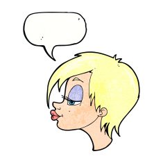 cartoon pretty woman with speech bubble N284