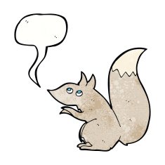 cartoon squirrel with speech bubble N18