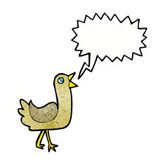 cartoon bird with speech bubble N283