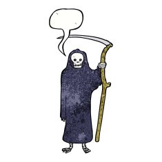 death cartoon with speech bubble N11