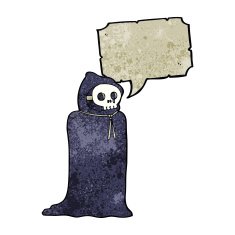 cartoon spooky halloween costume with speech bubble N22