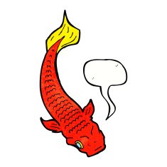 cartoon fish with speech bubble N90